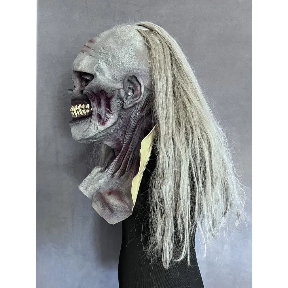 Vintage 1996 Paper Magic Group Halloween Creepy Ghoul Zombie Mask Long Hair NOS